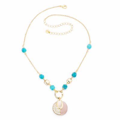 Barbieri Collana Metallo Gold Pietre e Zirconi