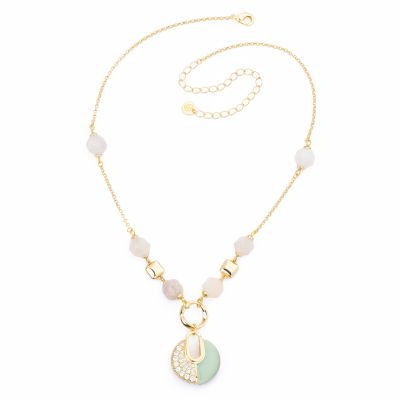 Barbieri Collana Metallo Gold Pietre e Zirconi