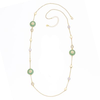 Barbieri Collana Metallo Gold Pietre e Cristalli