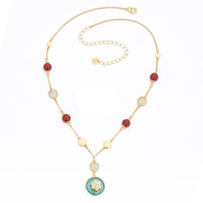 Barbieri Collana Metallo Gold Pietre e Cristalli