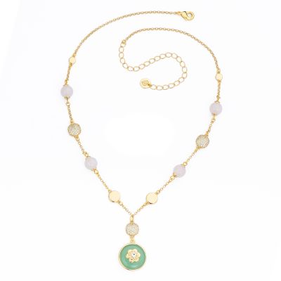 Barbieri Collana Metallo Gold Pietre e Cristalli