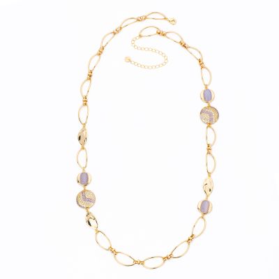 Barbieri Collana Metallo Gold Pietre e Zirconi