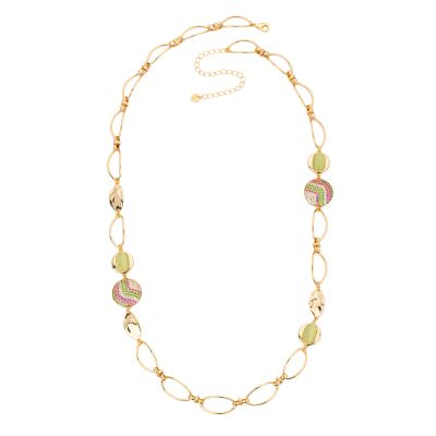 Barbieri Collana Metallo Gold Pietre e Zirconi