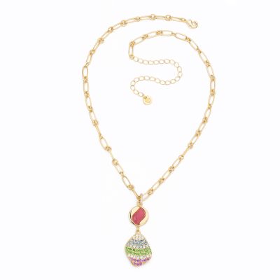 Barbieri Collana Metallo Gold Pietre e Zirconi