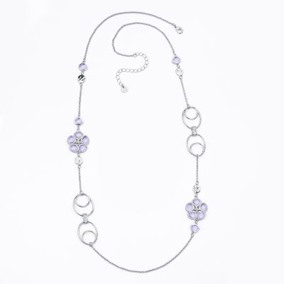 Barbieri Collana Metallo Rodiato Primula Lilla
