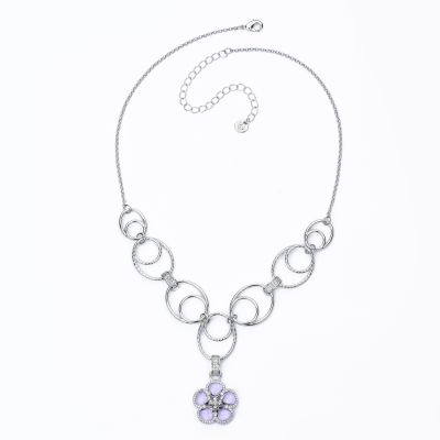 Barbieri Collana Metallo Rodiato Primula Lilla