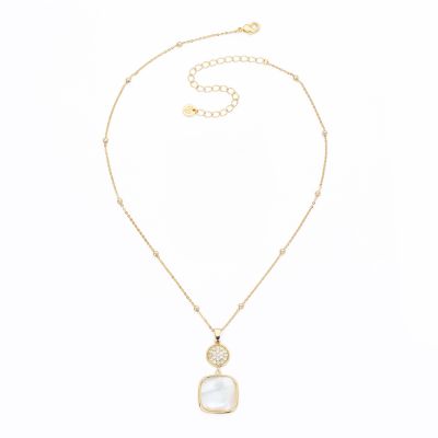 Barbieri Collana Metallo Gold Madreperla e Zirconi