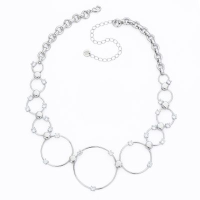Barbieri Collana Metallo Anelli e Zirconi