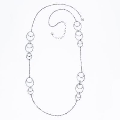 Barbieri Collana Lunga Metallo Elementi e Zirconi