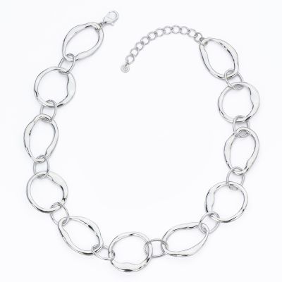 Barbieri Collana Metallo Anelli Asimmetrici