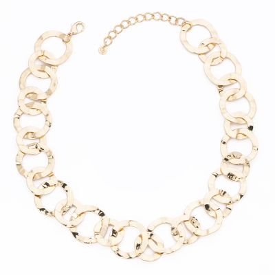 Barbieri Collana Metallo Gold Anelli Martellati