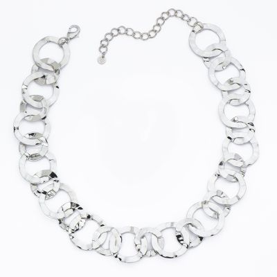 Barbieri Collana Metallo Anelli Martellati
