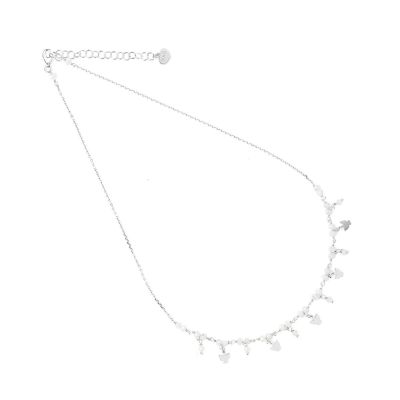 Io & Te Collana Argento Cristalli Bianchi e Angeli