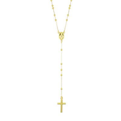 Amen Collana Rosario ad Y Argento Gold Grani 2 mm