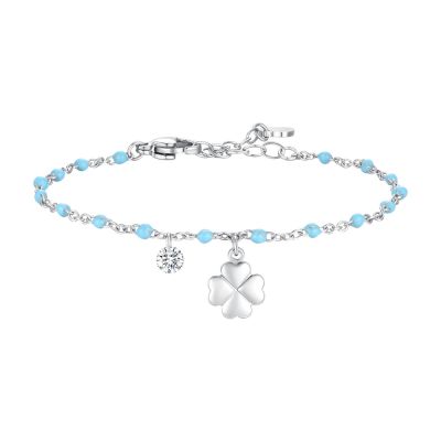 Luca Barra Cavigliera Acciaio Quadrifoglio e Cristallo