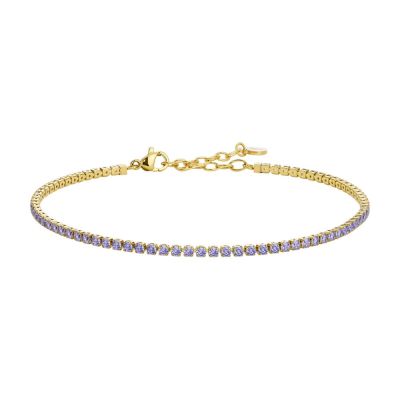 Luca Barra Cavigliera Tennis Acciaio Gold Zirconi Viola