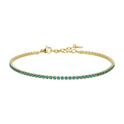 Luca Barra Cavigliera Tennis Acciaio Gold Zirconi Verdi