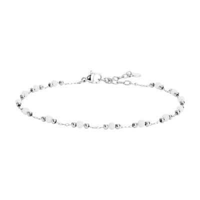 Luca Barra Cavigliera Acciaio con Perle Bianche