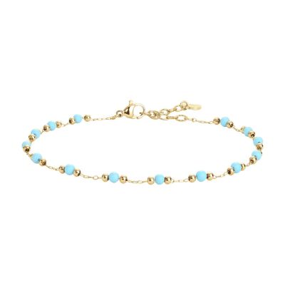 Luca Barra Cavigliera Acciaio Gold con Pietre Turchesi