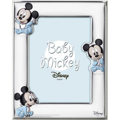Disney Cornice Baby Topolino Laminato Argento e Legno 13X18