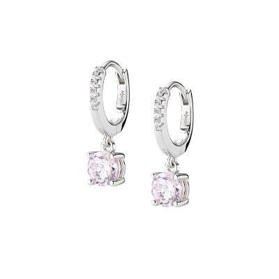 Amen Cerchi Argento Con Punto Luce Rosa