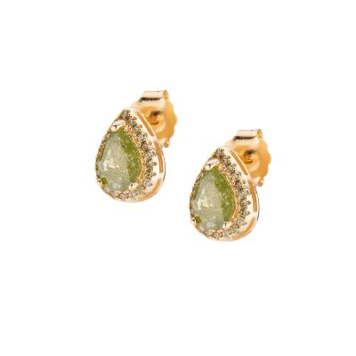 Amen Orecchini Argento Gold Goccia Verde