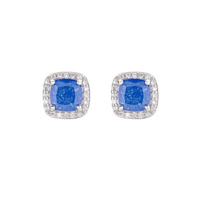 Amen Orecchini Argento Rodiato Stone Blu