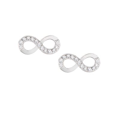 Amen Orecchini Lobo Argento Infinito Zirconato