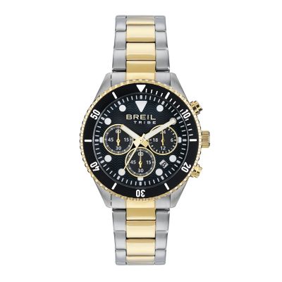 Breil Cronografo Acciaio Bicolore Quadrante Nero Overhand
