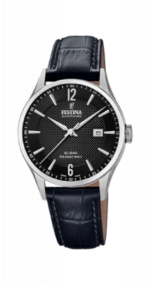 Festina Orologio Uomo Acciaio Swiss Made Solo Tempo Quadrante Nero