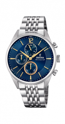 Festina Orologio Cronografo Uomo Acciaio Quadrante Blu
