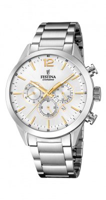 Festina Orologio Uomo Cronografo Acciaio Quadrante Silver