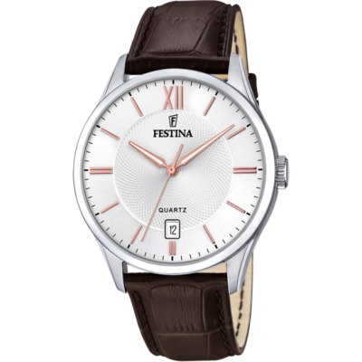 Festina Orologio Acciaio Solo Tempo Quadrante Bianco
