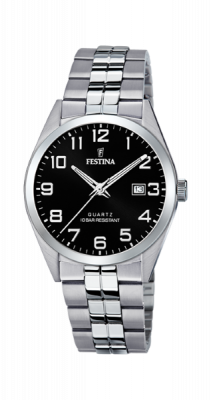 Festina Orologio Donna Acciaio Solo Tempo Quadrante Nero