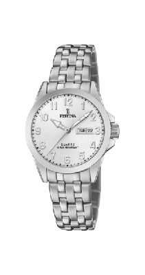 Festina Orologio Donna Acciaio Solo Tempo Quadrante Silver