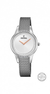 Festina Orologio Donna Solo Tempo Acciaio Quadrante Silver