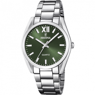  Festina Orologio Solo Tempo Donna Acciaio Quadrante Verde