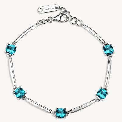 Brosway Bracciale Argento Cushion Cubic Paraiba Fancy