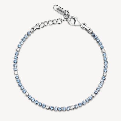 Brosway Tennis Argento Zirconi Celesti e Bianchi Fancy