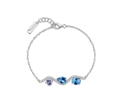 Brosway Bracciale Argento Cristalli Zaffiro e Zirconi Fancy