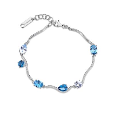 Brosway Bracciale Argento Cristalli Zaffiro e Zirconi Fancy
