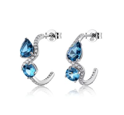 Brosway Orecchini Argento Cristalli Zaffiro e Zirconi Fancy