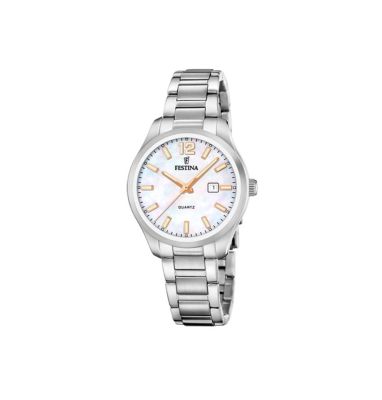 Festina Orologio Solo Tempo Acciaio Quadrante Madreperla