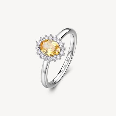 Brosway Anello Kate Argento Cristallo Giallo Fancy