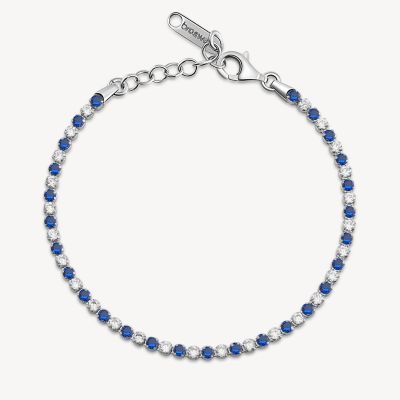 Brosway Tennis Argento Zirconi Blu e Bianchi Fancy