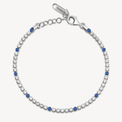 Brosway Tennis Argento Zirconi Bianchi e Blu Fancy