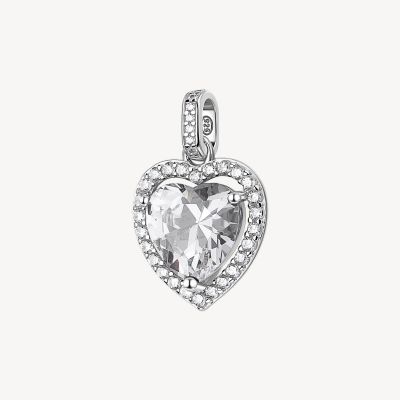Brosway Pendente Argento Cuore Bianco e Zirconi Fancy
