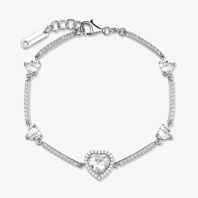 Brosway Tennis Argento Cuori Bianchi Fancy