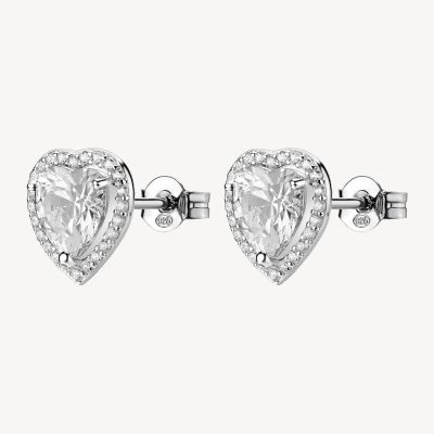 Brosway Orecchini Argento Cuore e Zirconi Bianchi Fancy