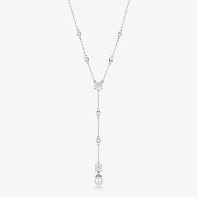 Brosway Collana Argento Perle e Cristalli Bianchi